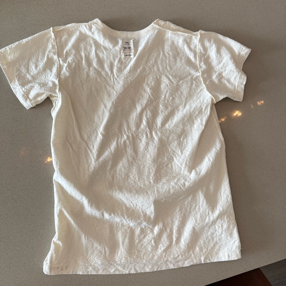 Visvim size 0 90% cotton 10% cashmere box tee in white natural